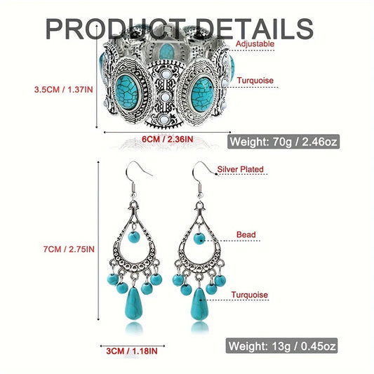 Bohemian Turquoise Beaded Jewelry Set
