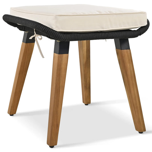 wicker patio conversation sets with a cool bar table + ottomans