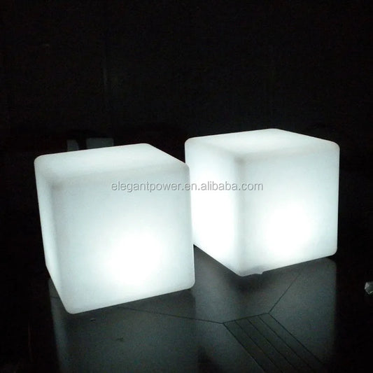 Rechargeable RGB LED cube light with remote control