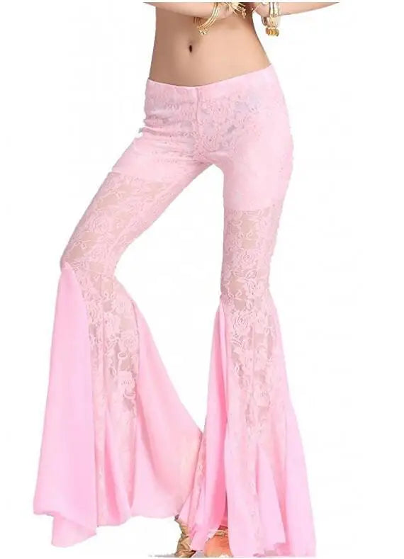 Sexy New Professional Women Belly Dance Pants Lace Bollywood Indian Dance Costumes Tribal Bellydance Flares Pants