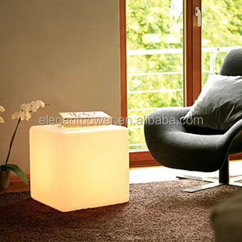 Rechargeable RGB LED cube light with remote control