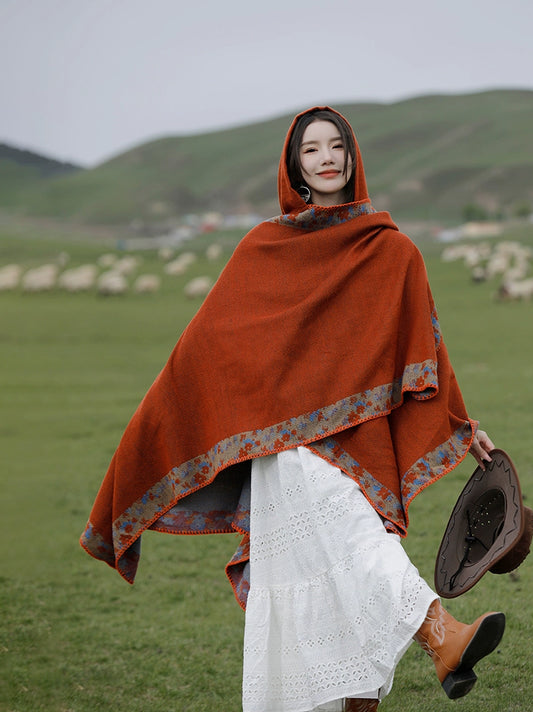 Bohemia Shawl Exotic Cloak – Female Xinjiang Tourism Grassland Travel Wear