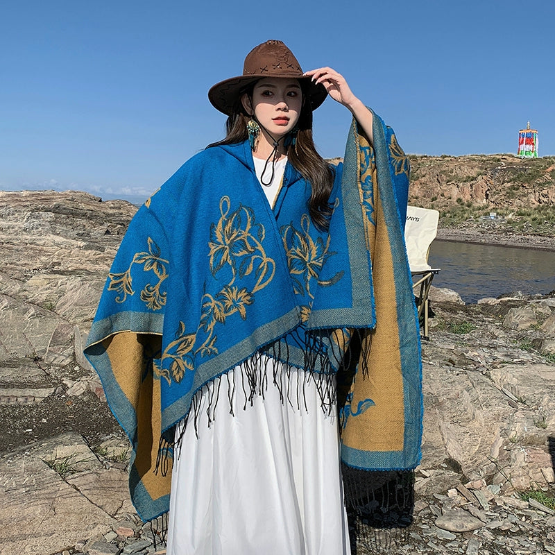 Bohemia Shawl Exotic Cloak – Female Xinjiang Tourism Grassland Travel Wear