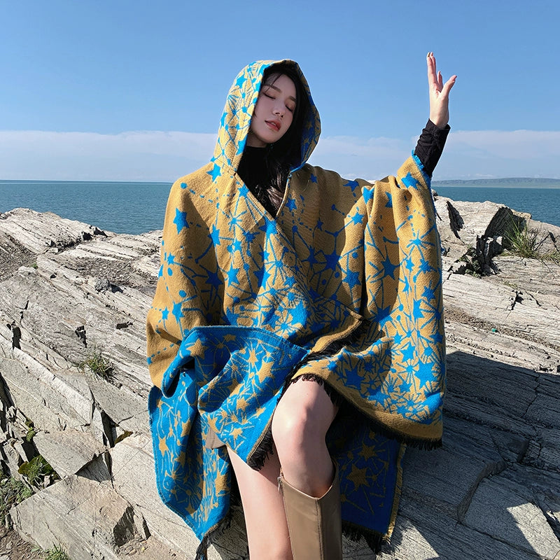 Bohemia Shawl Exotic Cloak – Female Xinjiang Tourism Grassland Travel Wear