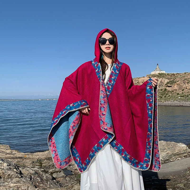 Bohemia Shawl Exotic Cloak – Female Xinjiang Tourism Grassland Travel Wear