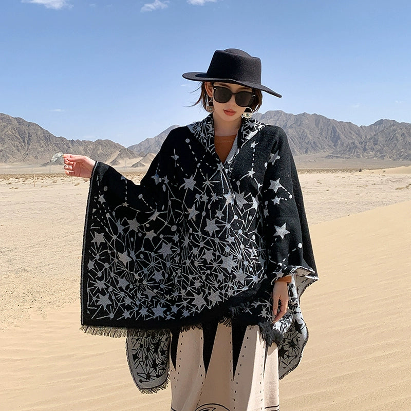 Bohemia Shawl Exotic Cloak – Female Xinjiang Tourism Grassland Travel Wear