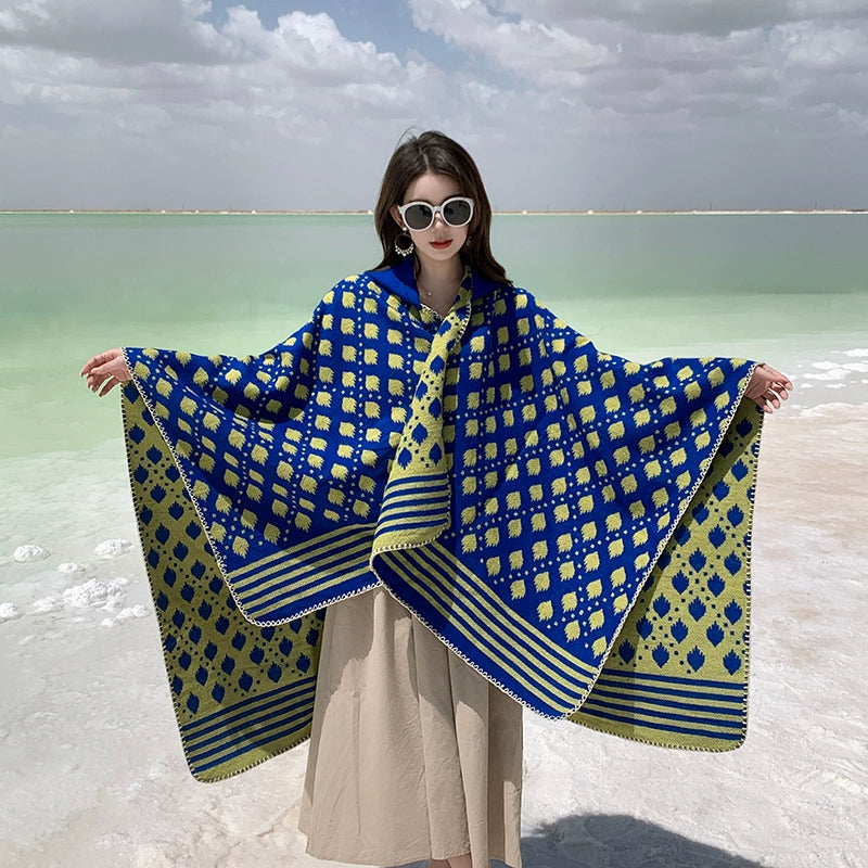 Bohemia Shawl Exotic Cloak – Female Xinjiang Tourism Grassland Travel Wear