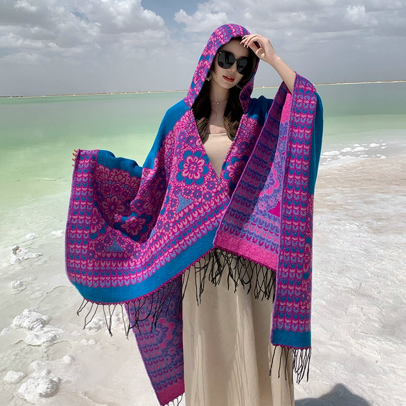 Bohemia Shawl Exotic Cloak – Female Xinjiang Tourism Grassland Travel Wear