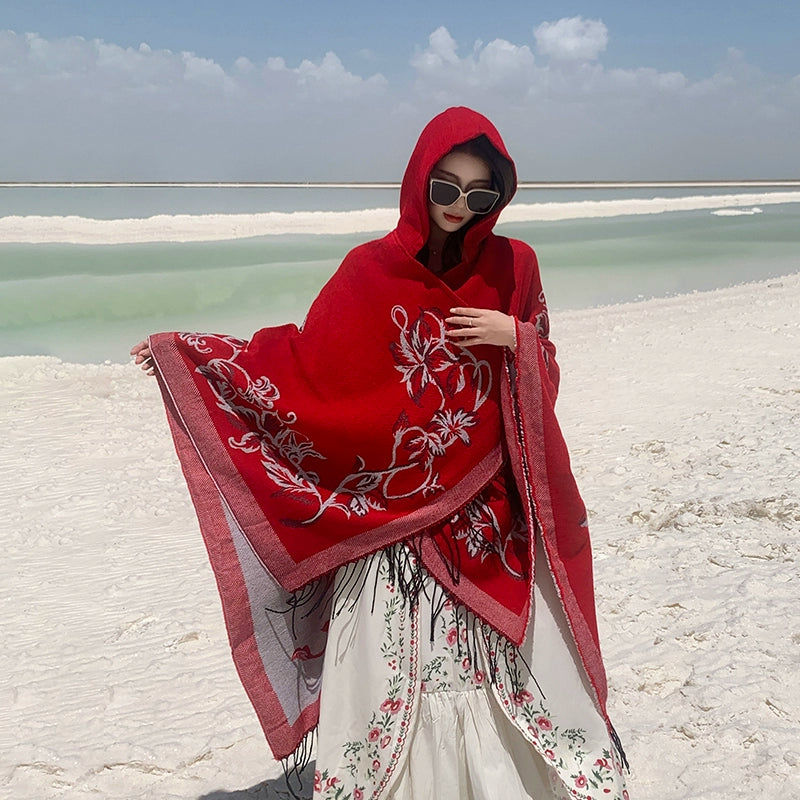 Bohemia Shawl Exotic Cloak – Female Xinjiang Tourism Grassland Travel Wear
