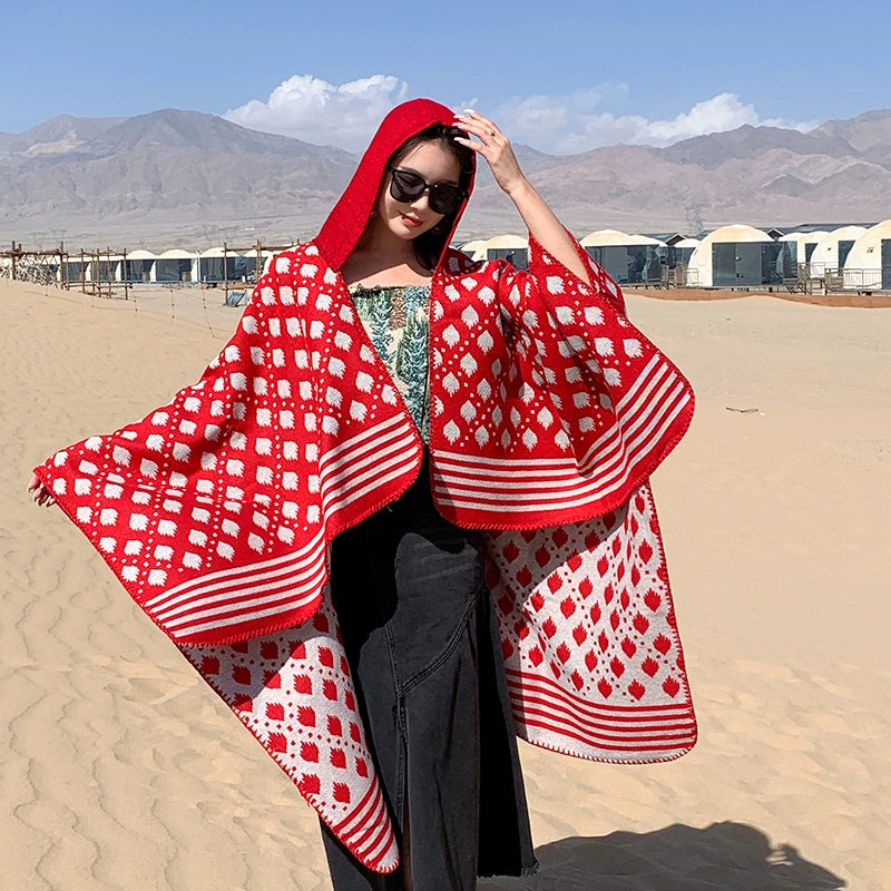 Bohemia Shawl Exotic Cloak – Female Xinjiang Tourism Grassland Travel Wear