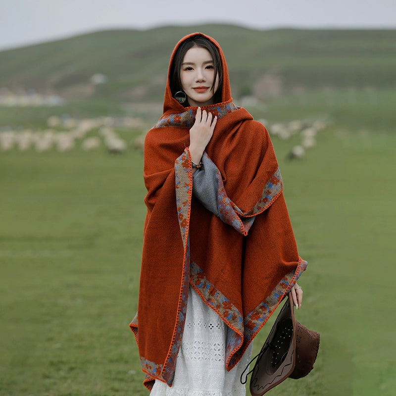 Bohemia Shawl Exotic Cloak – Female Xinjiang Tourism Grassland Travel Wear