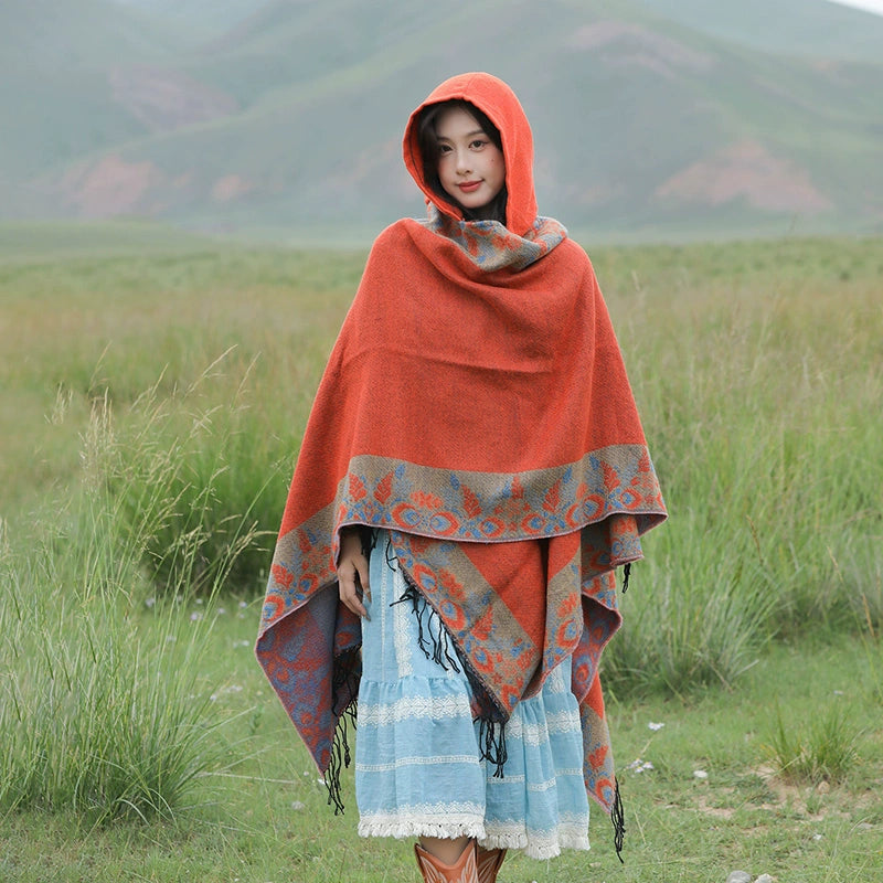Bohemia Shawl Exotic Cloak – Female Xinjiang Tourism Grassland Travel Wear