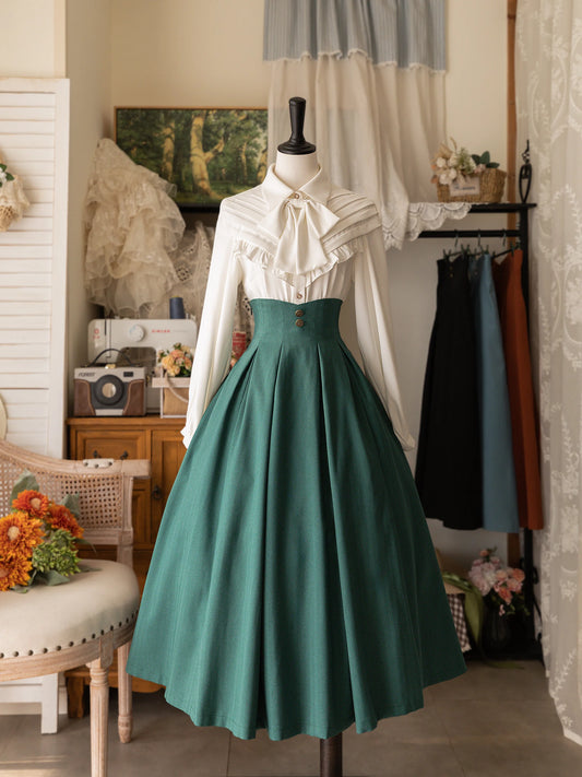 Elegant High-Waisted Ankle-Length Skirt – Original Classical Design