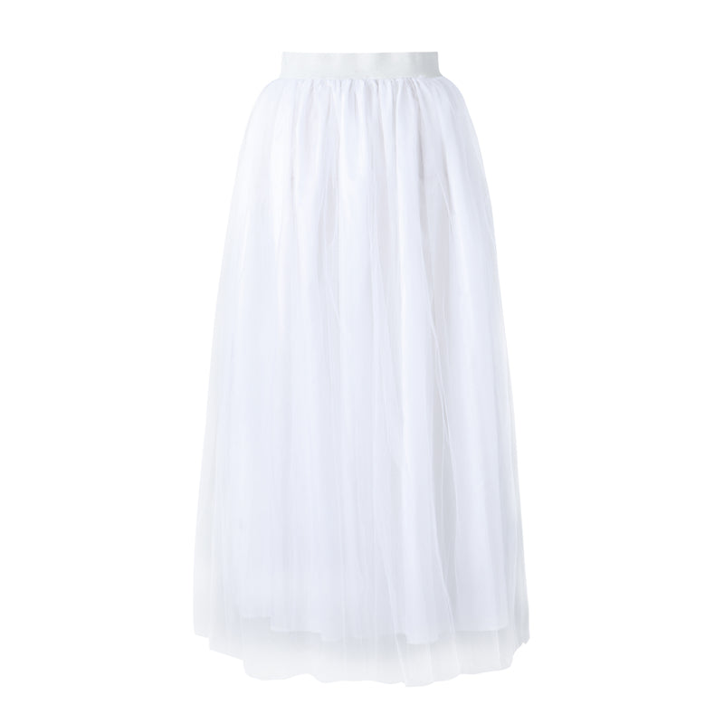 Women’s Tutu Long Skirt – Front Split Layered Tulle Puffy Skirts