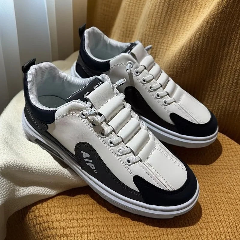 Men's Trendy Low-Top Leather Sneakers