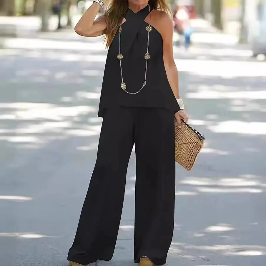 Fashion Women's Halter Neck Two-Piece Suit