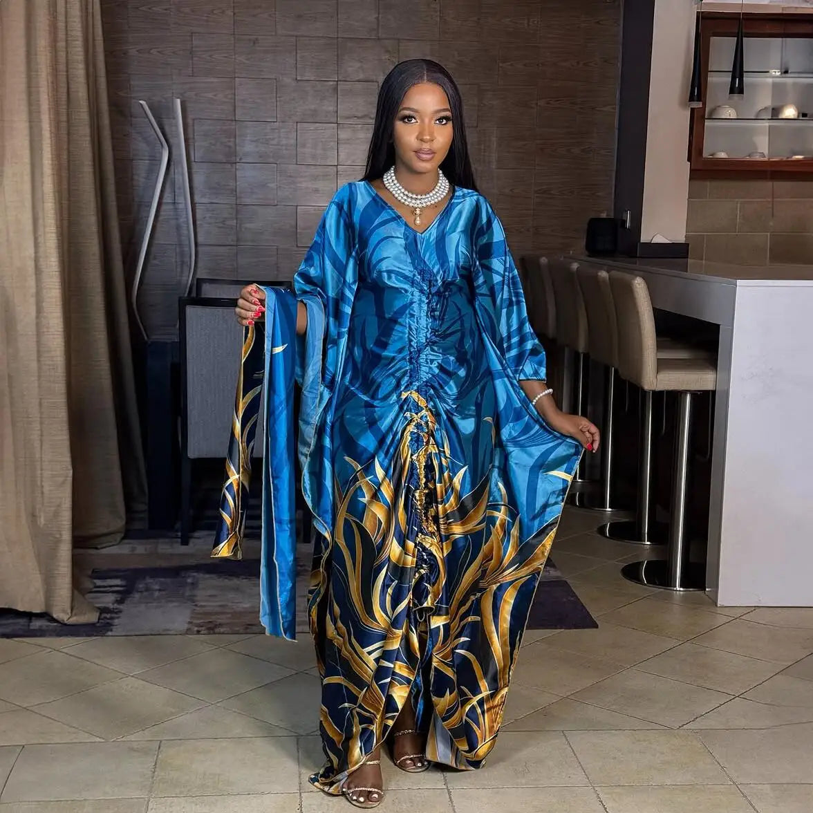 Elegant African Print Dress for Women