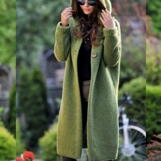 Women’s oversized hooded cardigan sweater