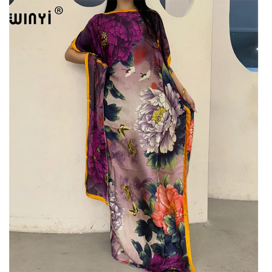WINYI Muslim African Traditional Kaftan Dress for Women