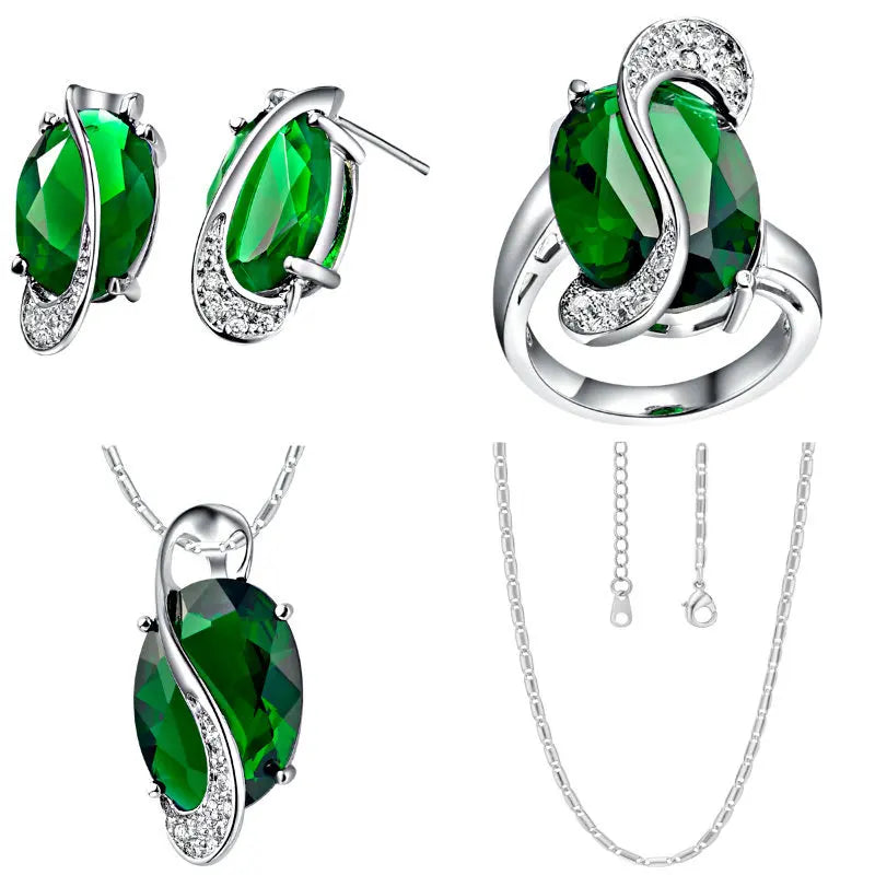 Vintage Multicolour Crystal Bridal Jewelry Set