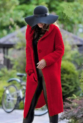 Women’s oversized hooded cardigan sweater