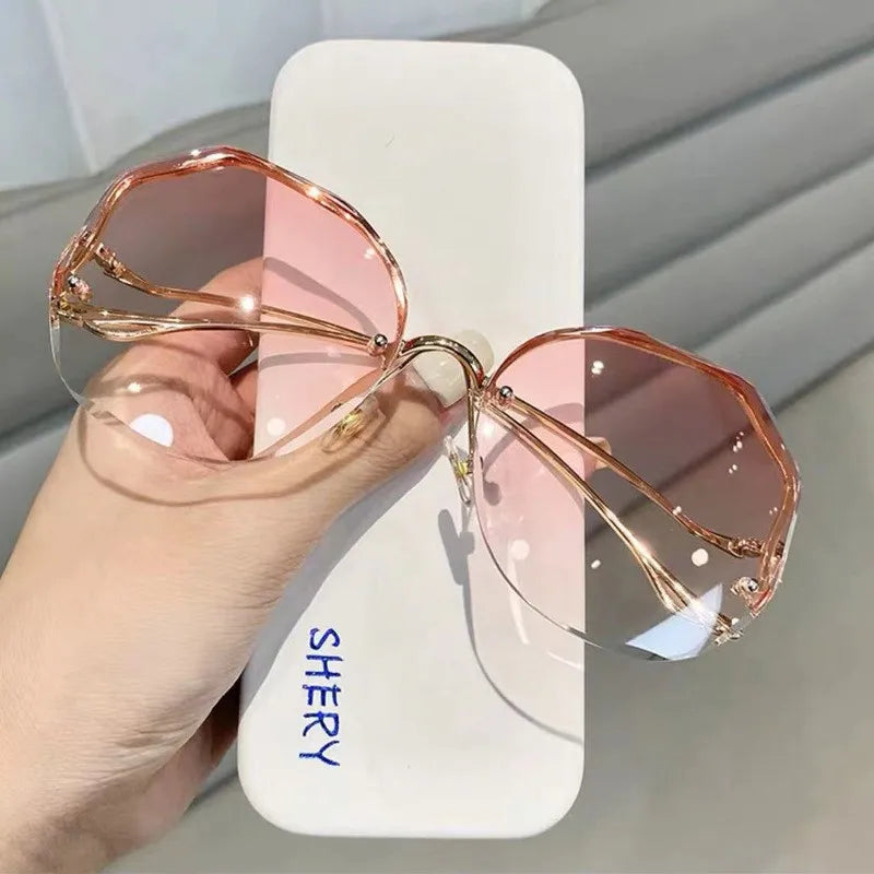 Irregular Round Sunglasses Women Brand Designer Gradient Fashion Sun Glasses