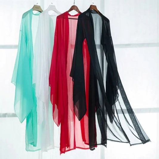 Traditional Hanfu Overcoat Chiffon Cardigan Cloak