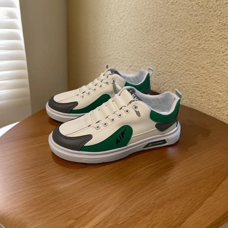 Men's Trendy Low-Top Leather Sneakers