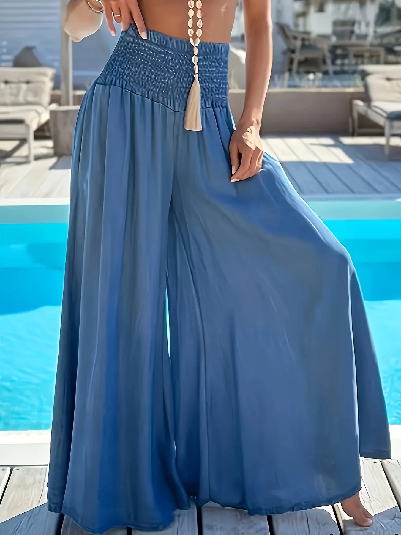 Plus Size Spring & Summer High-Waisted Ice Silk Trousers