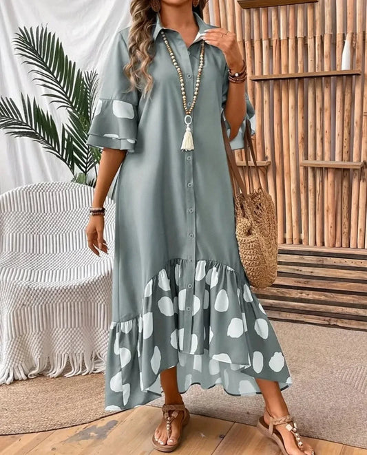 Elegant Polka Dot Printed Dress for Women