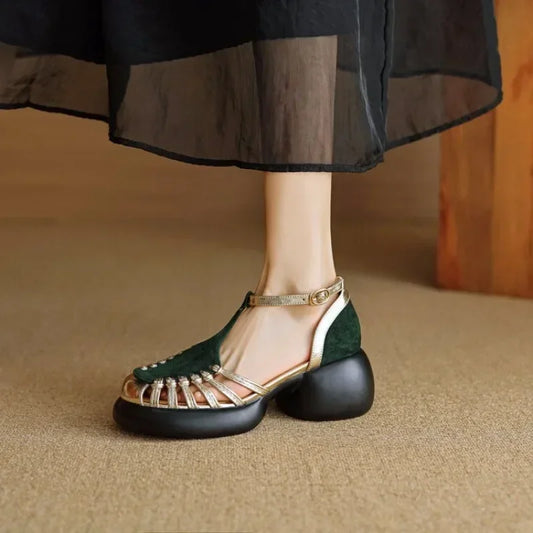 2025 New Summer Women's Low-Heeled Roman Sandals