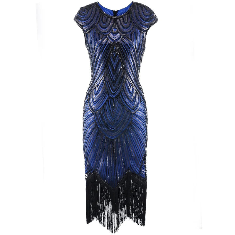Women's 1920s Vintage Gatsby Long Skirt Flapper Dress