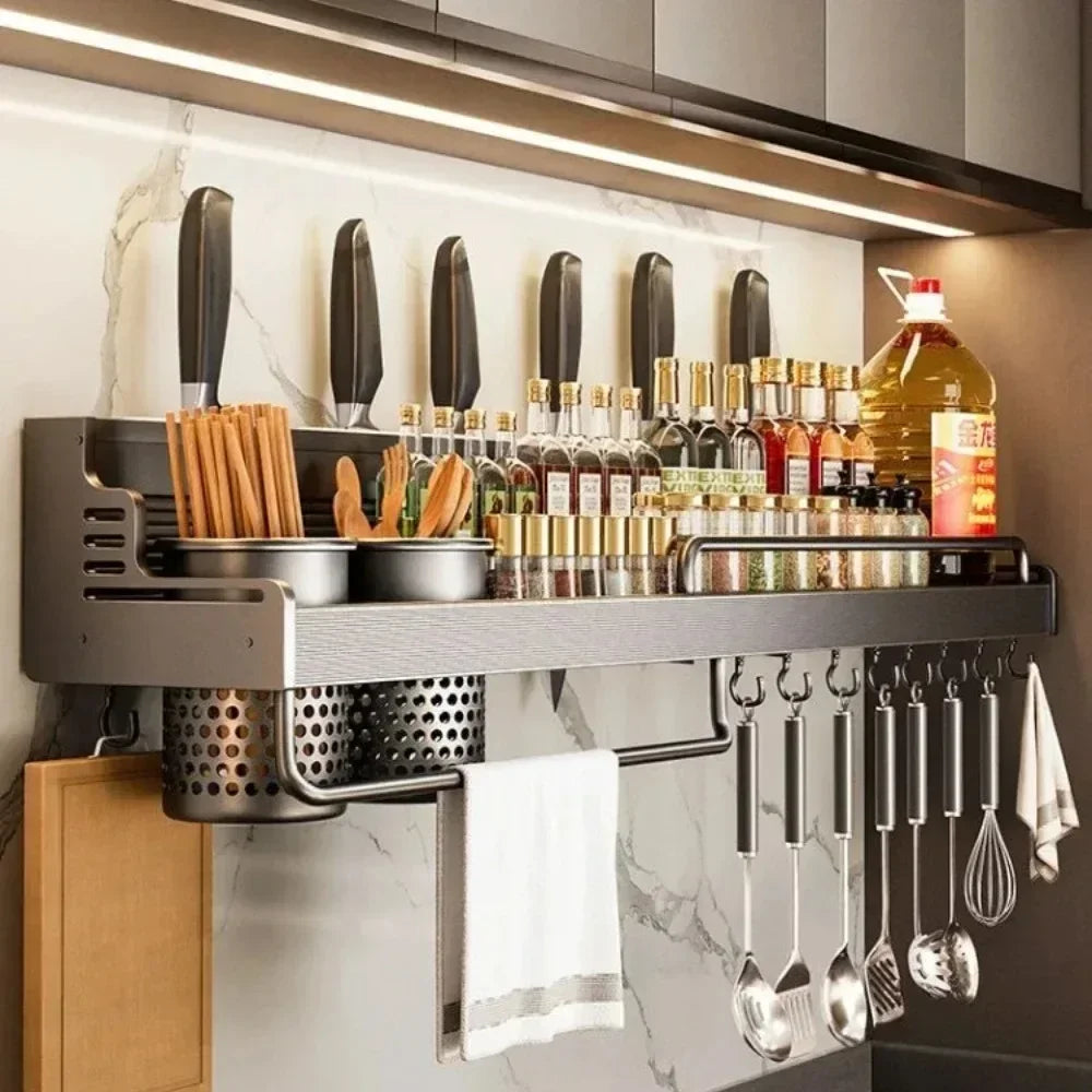 Kitchen Storage Rack – Wall Mounted Metal Organizer