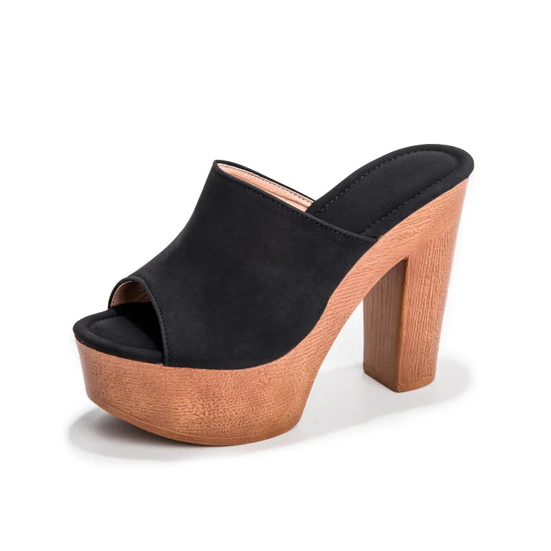 Women's Chunky Heel Platform Sandals – 2-in-1 Summer Flip Flops