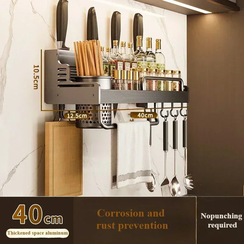 Kitchen Storage Rack – Wall Mounted Metal Organizer