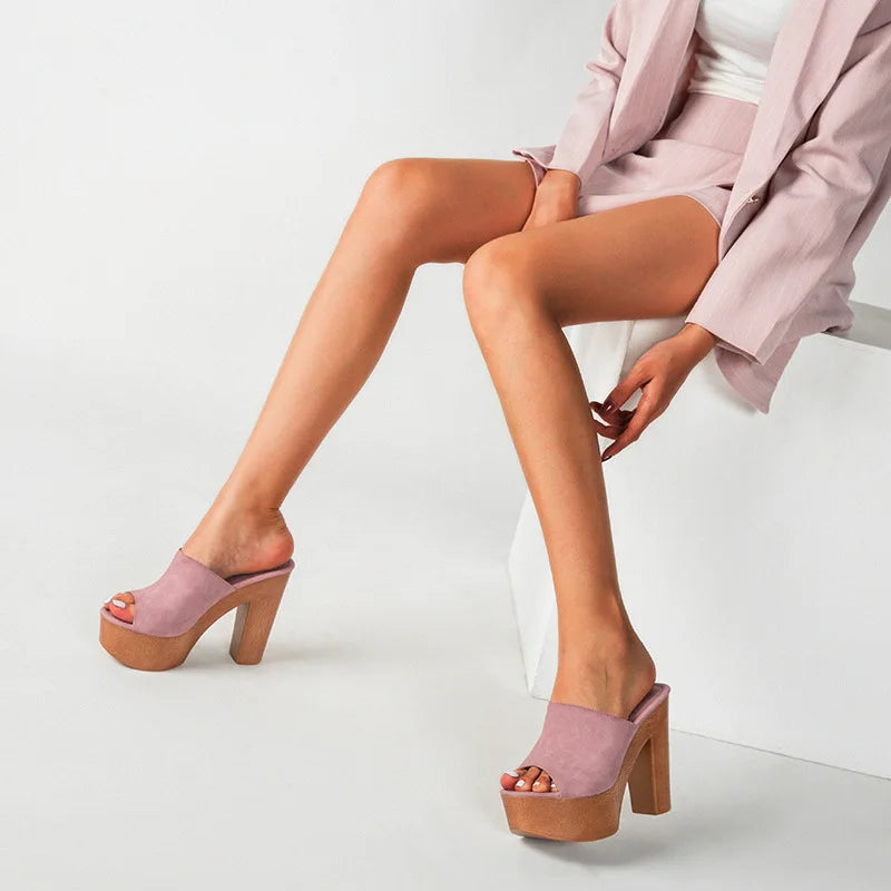 Women's Chunky Heel Platform Sandals – 2-in-1 Summer Flip Flops