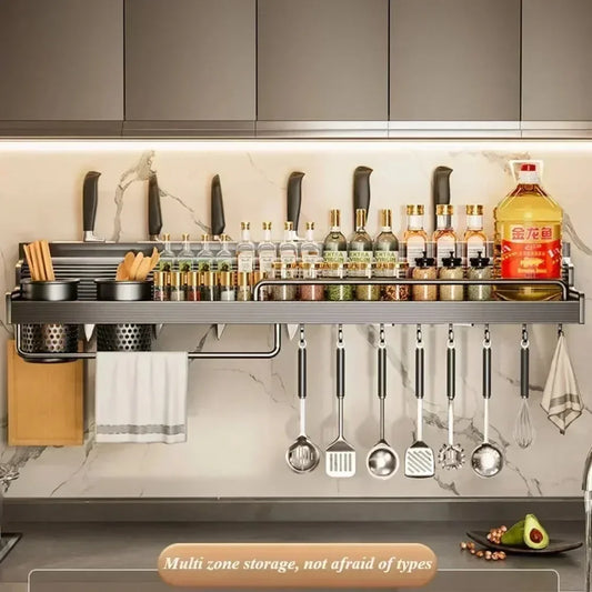 Kitchen Storage Rack – Wall Mounted Metal Organizer