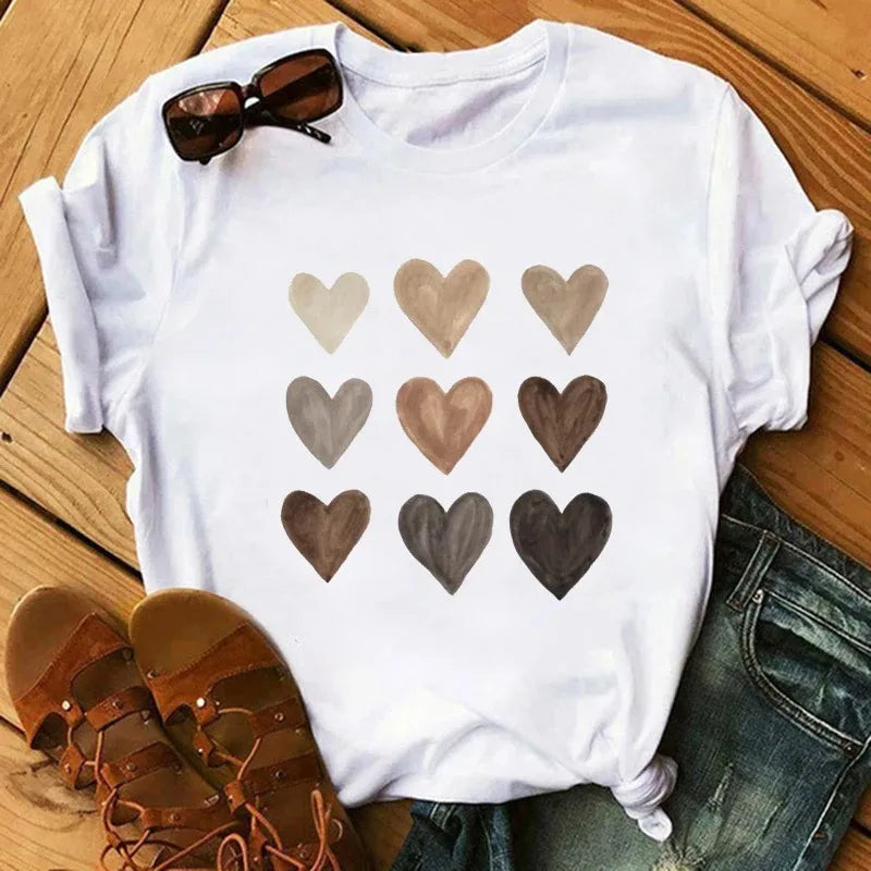 Women's Harajuku Cartoon Graphic T-Shirt – Summer Casual Short Sleeve O-Neck Tee