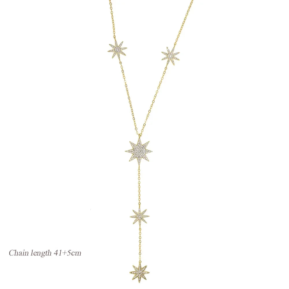 Fashion Special Water Drop Bling Oval CZ Choker Necklace Gold Color Lariat Long Bar Tear Drop Y Shape Long Tassel Women Jewelry