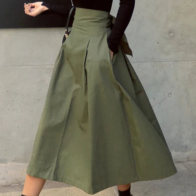 Elevate Your Autumn Style – Korean Fashion High-Waist Long Skirt