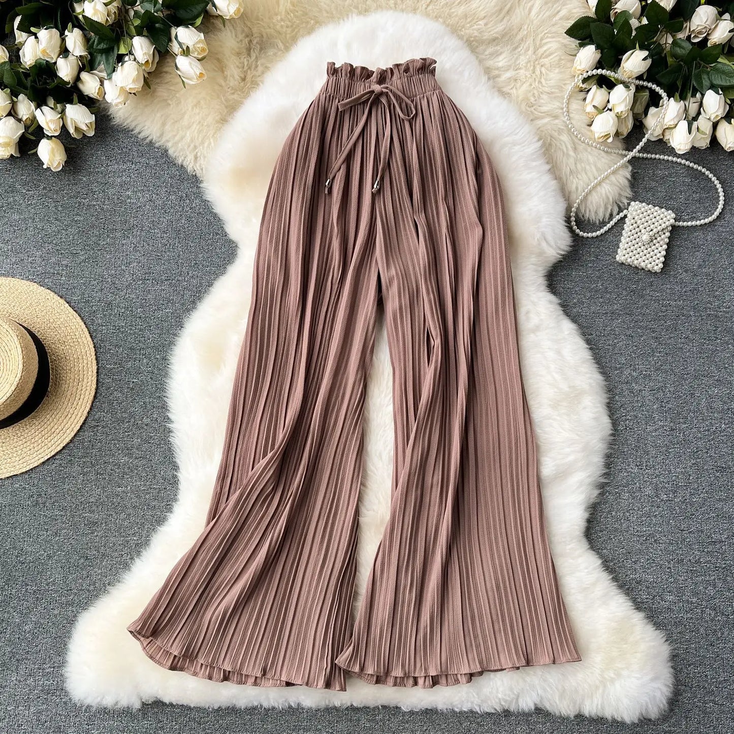 Women's Wide-Leg High-Waist Capris