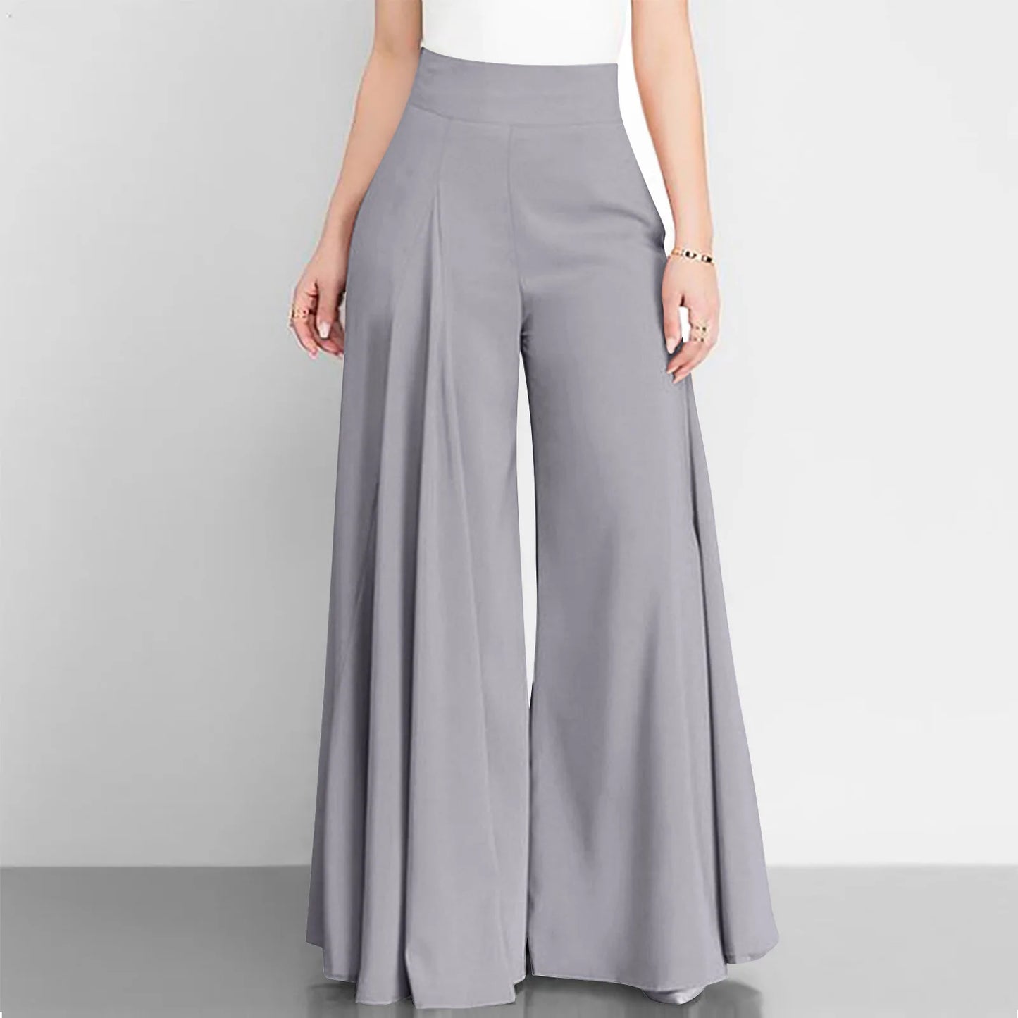 Elegant High Waist Wide Leg Pants for Women – Casual Office Chic