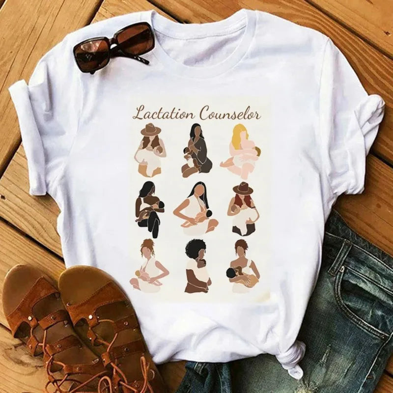 Women's Harajuku Cartoon Graphic T-Shirt – Summer Casual Short Sleeve O-Neck Tee