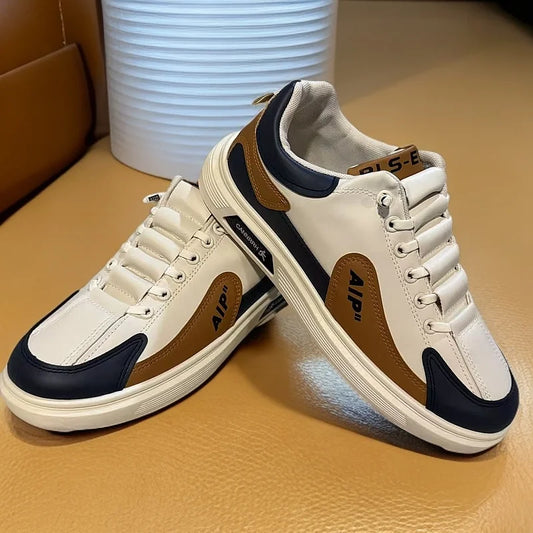 Men's Trendy Low-Top Leather Sneakers