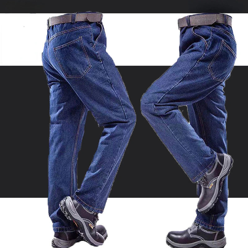 Men's Workwear Overalls Pants – Durable, Thickened Cotton Denim with Multiple Pockets