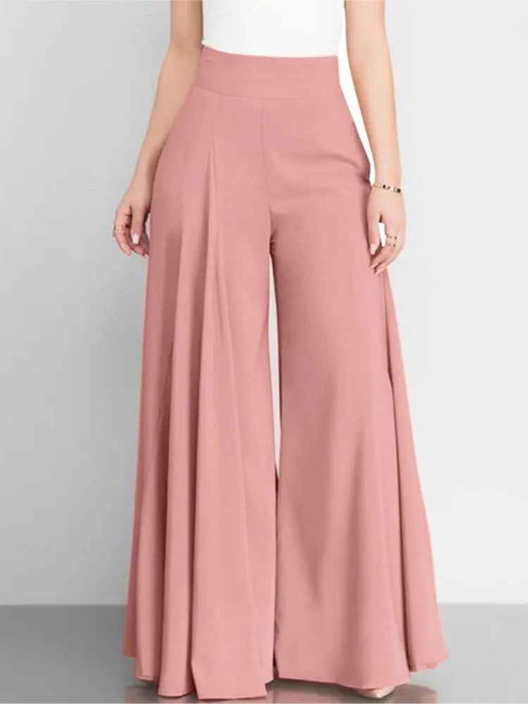 Elegant High Waist Wide Leg Pants for Women – Casual Office Chic