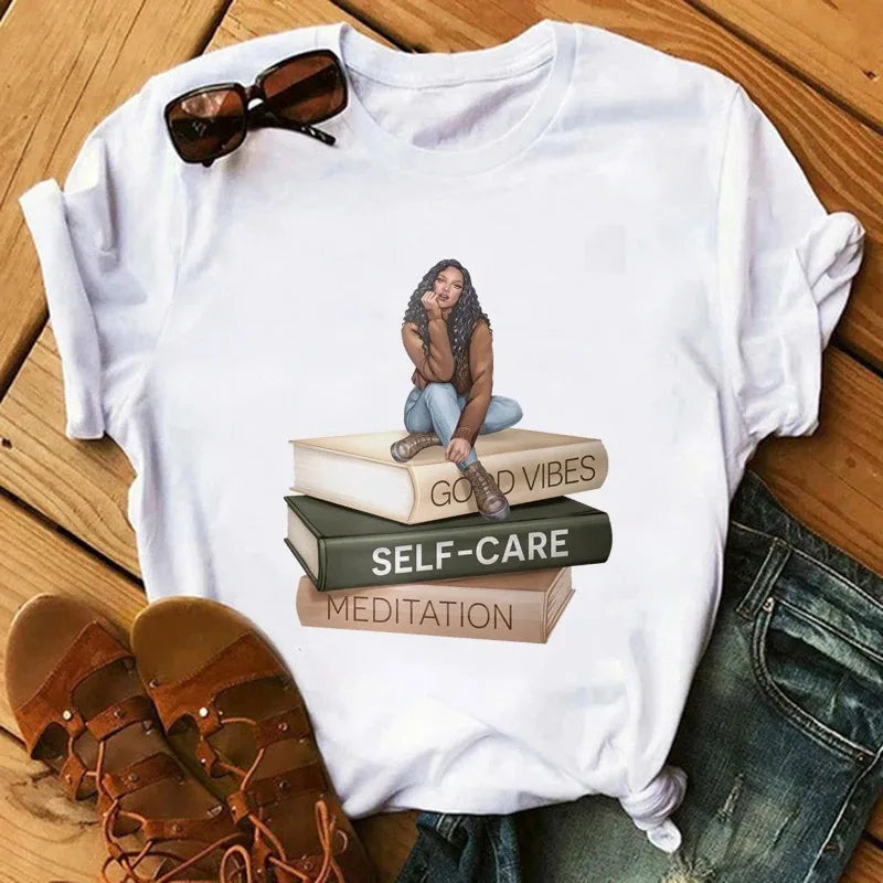 Women's Harajuku Cartoon Graphic T-Shirt – Summer Casual Short Sleeve O-Neck Tee