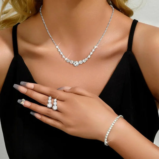 Elegant Silver Jewelry Set for Women