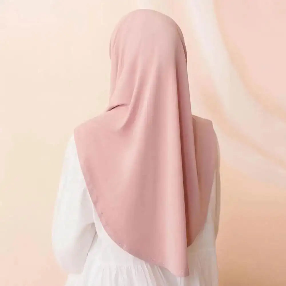 Malaysian Solid Modal Jersey Instant Hijab with Strap – Casual Headscarf for Muslim Women