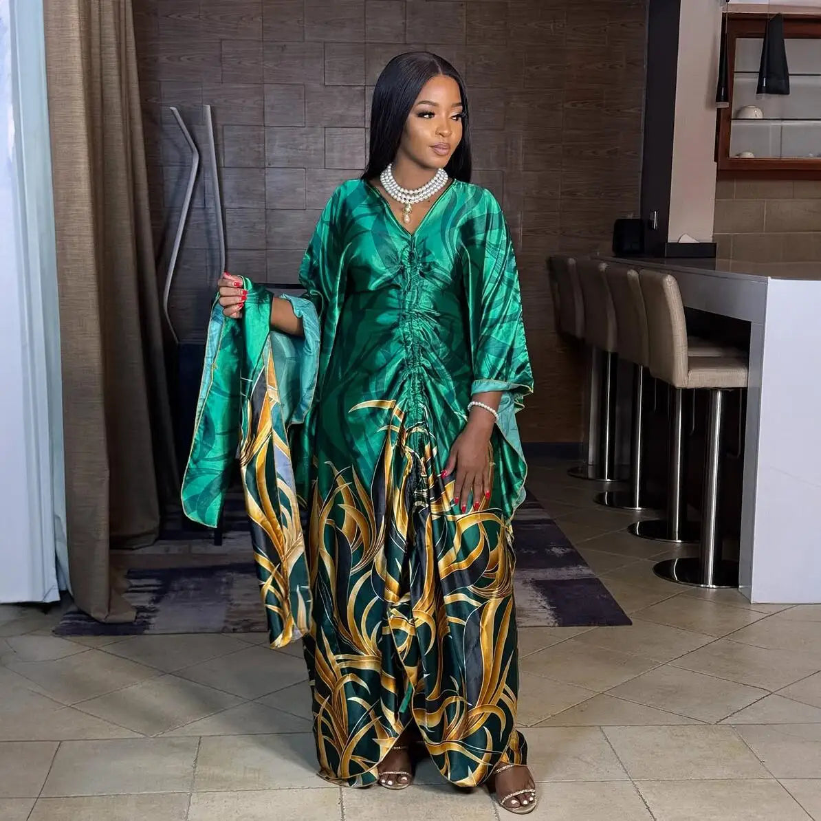 Elegant African Print Dress for Women